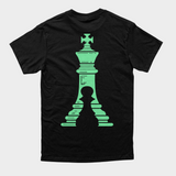 “ CHESS NOT CHECKERS “  TEE (BLACK/GREEN)