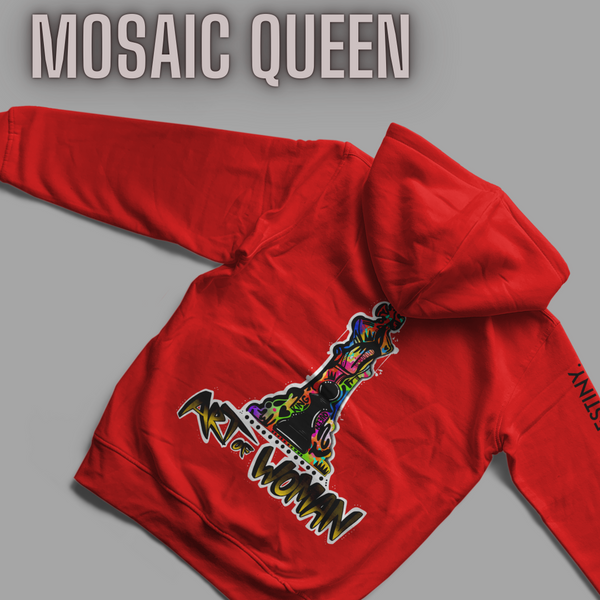 " Mosaic Queen " Full Zip Red