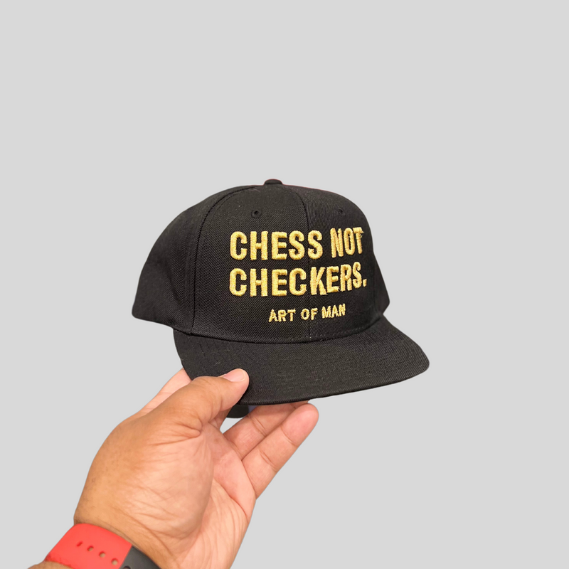 Chess Not Checkers Black and Gold SnapBack