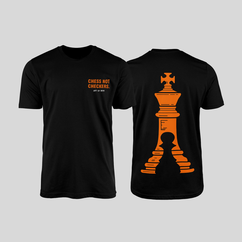 Chess Not Checkers Black & Orange Tee (King)