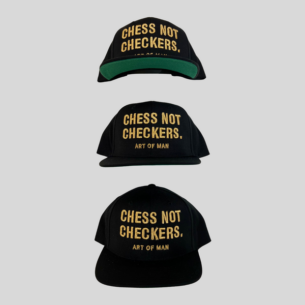 Chess Not Checkers Black and Gold SnapBack