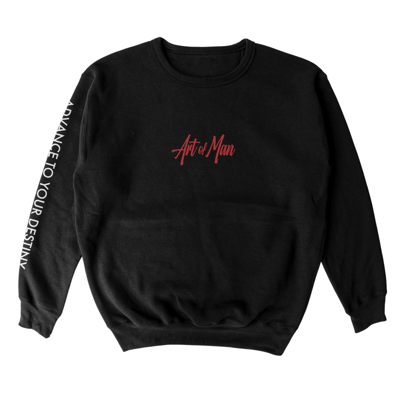 Art Of Man Embroidered  Crew Sweater