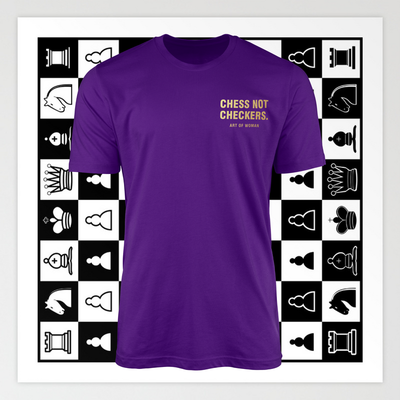 Art Of Woman Chess Not Checkers Purple Tee (Queen)