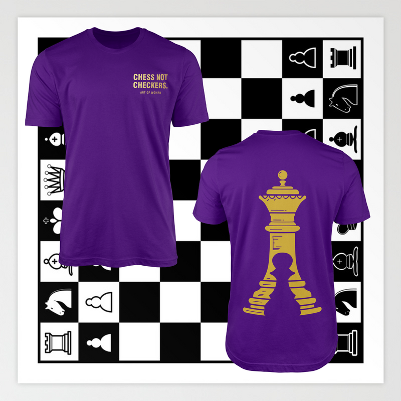 Art Of Woman Chess Not Checkers Purple Tee (Queen)