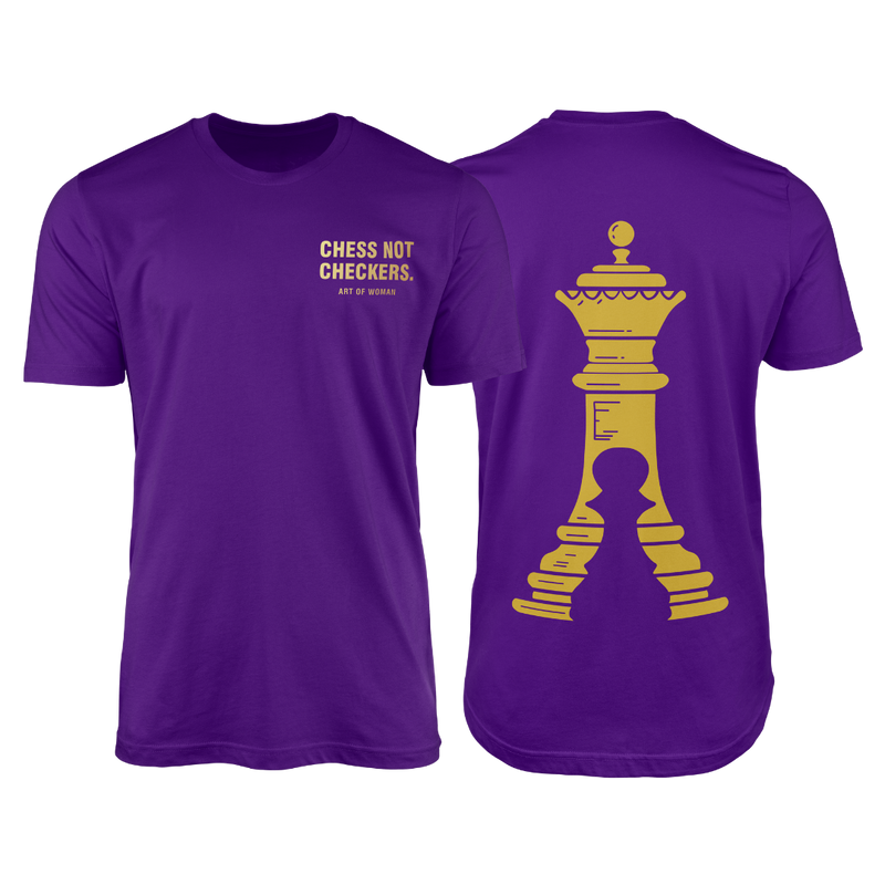 Art Of Woman Chess Not Checkers Purple Tee (Queen)